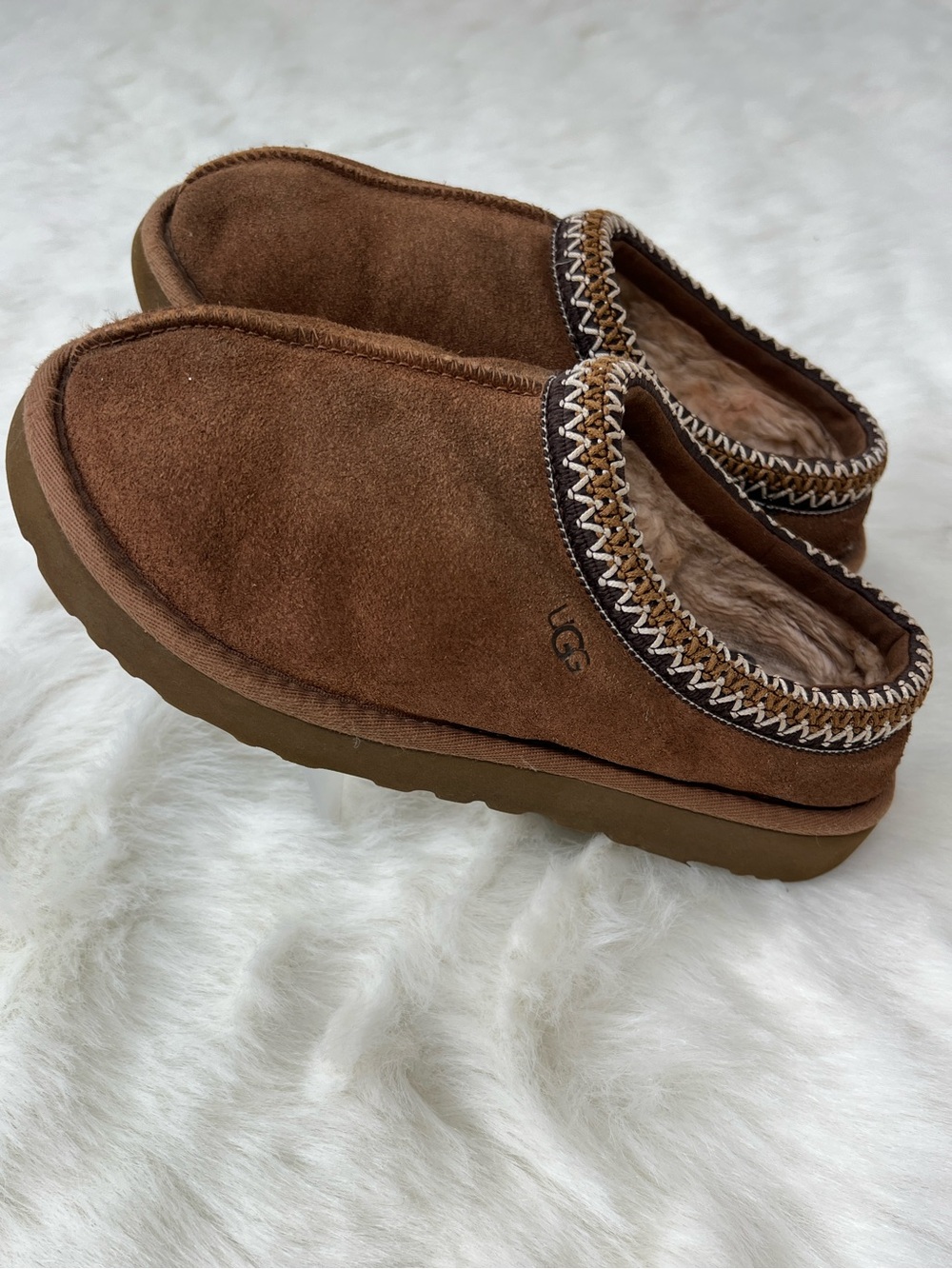 UGG W Tasman Chestnut Suede Shearling Slip-On size 8